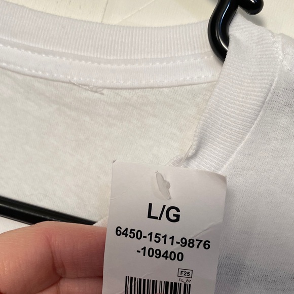 Men's White T-Shirt with Red Graphic Design - Picture 3 of 5